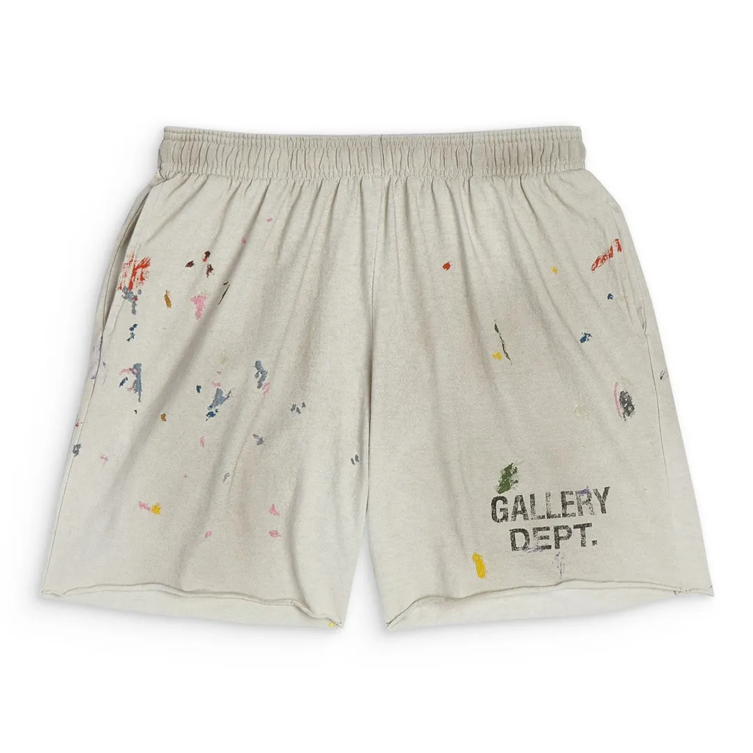Heavy craftsmanship, the first choice for American boys in summer GALLERY DEPT. INSOMNIA SHORTS/WHITE English mud-dyed and ink-splashed shorts, off-white S-XL, super comfortable and breathable fabric, frees the lower body, heavy wash, mud-dyed and distressed, super complex ink-splashed graffiti